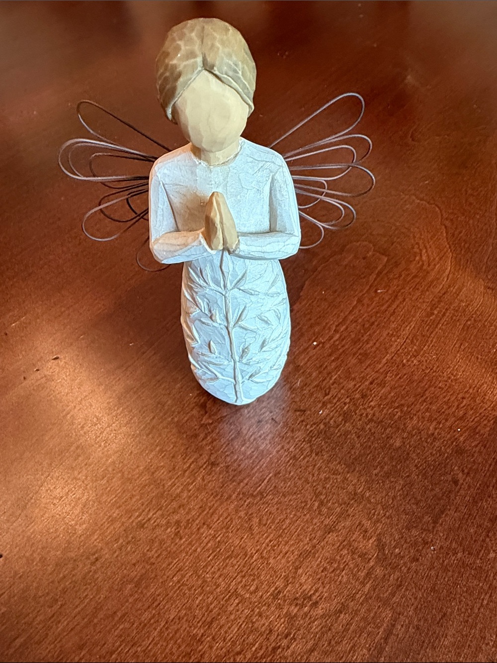 Willow Tree Pale Blue and Beige Praying Angel Sculpture